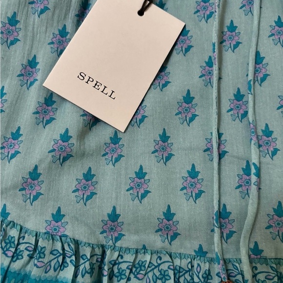 Spell utopia Blue Maxi A-Line Tiered Skirt for Casual Wear - Picture 2 of 4